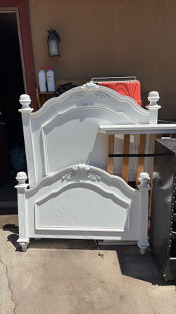 Twin size white bed frame