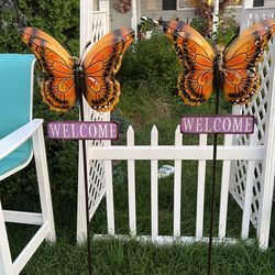Butterfly Welcome Lawn Stake