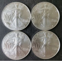 4x American Eagle Coin 1oz Silver-plated copper