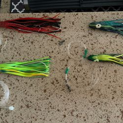 4 New Rigged Lures (5 in, 6 in, 7 in, 8 in)