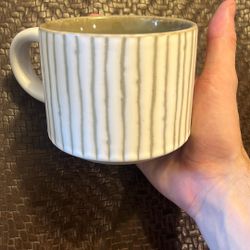 Hearth & Hand with Magnolia 11.5oz Bead Stripe Stoneware Mug Cream/Green