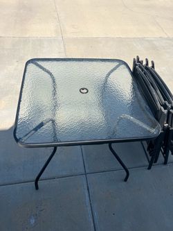 Outdoor Patio Table with Glass Top