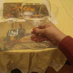 3 LARGE wine glasses