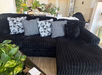 Black couch sectional
