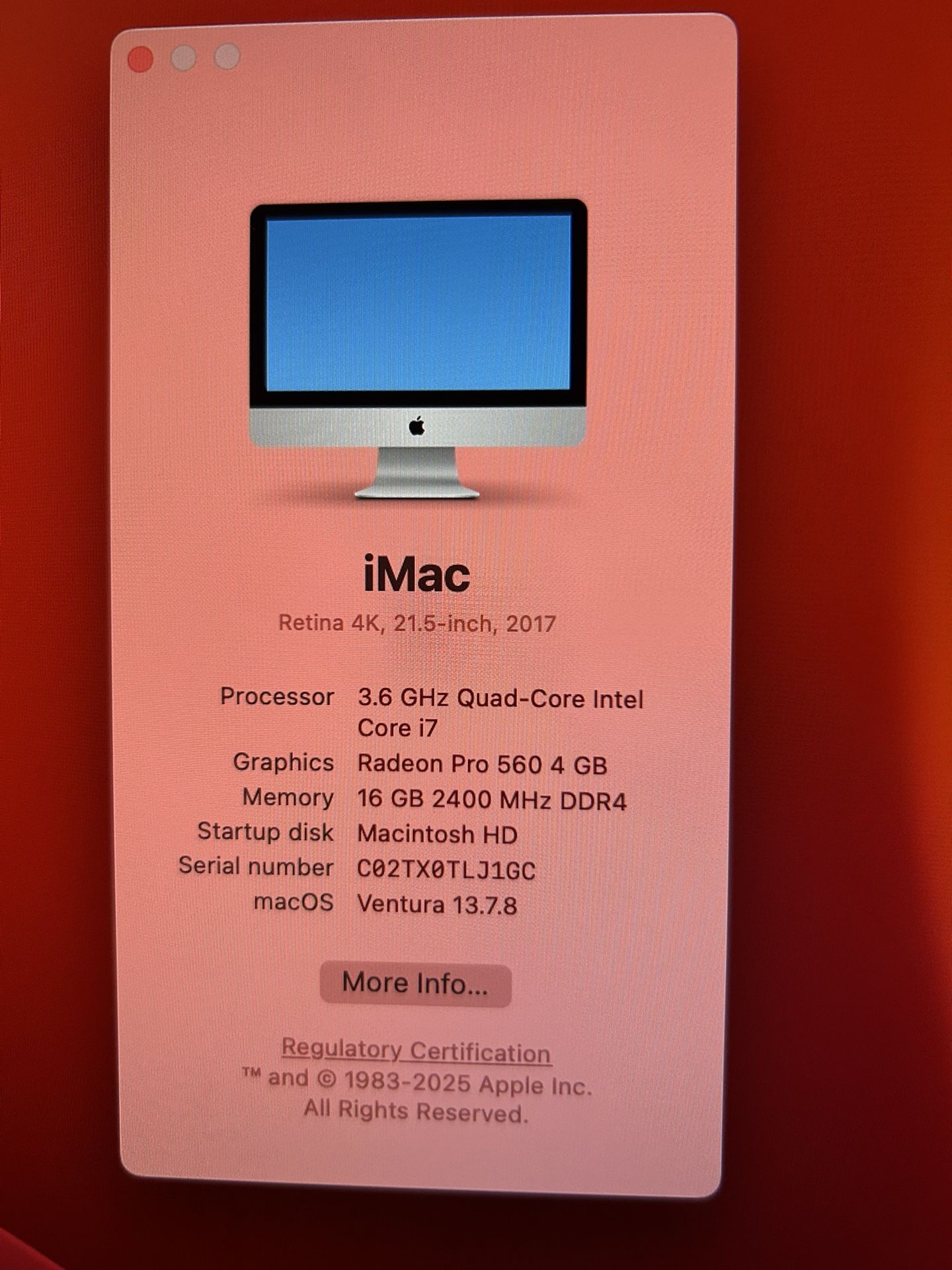 iMac (Retina 4K, 21.5-inch, 2017)
