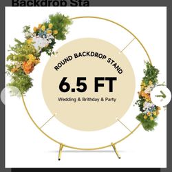 Balloon Arch Stand Metal Round Backdrop Stand Circle Balloon Arch Frame Wedding Arches 6.5FT for Ceremony Birthday Party Baby Shower Decoration