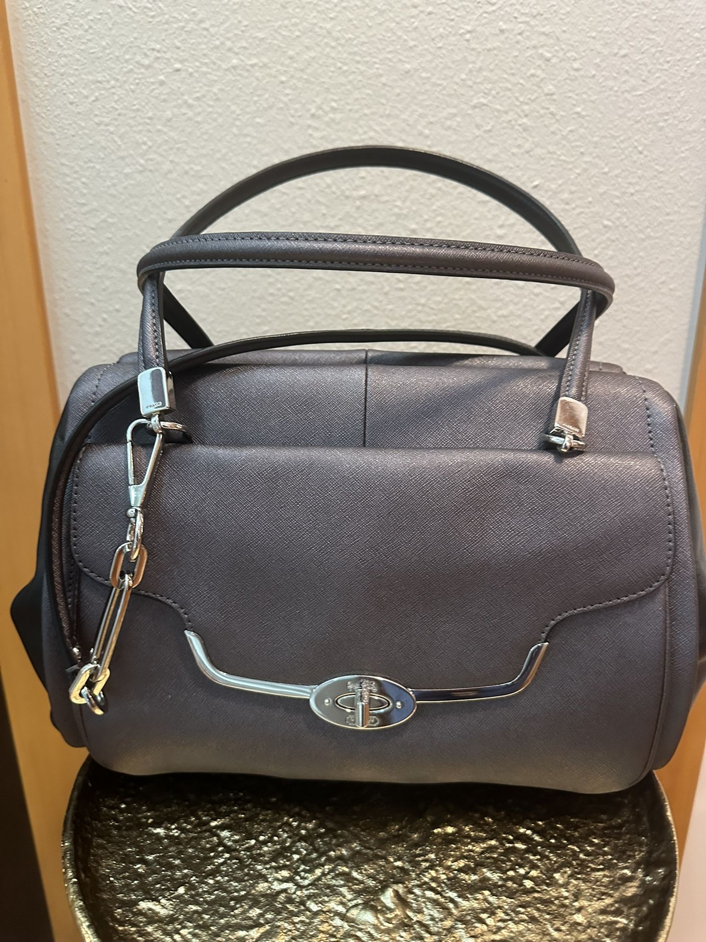 Coach Legacy Satchel – Charcoal Gray Leather Genuine Coach Legacy satchel in excellent condition. Made from durable Saffiano leather in a sleek charc