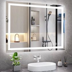 Koonmi 48x36 LED Bathroom Mirror with Light, Anti-Fog, 3 Colors