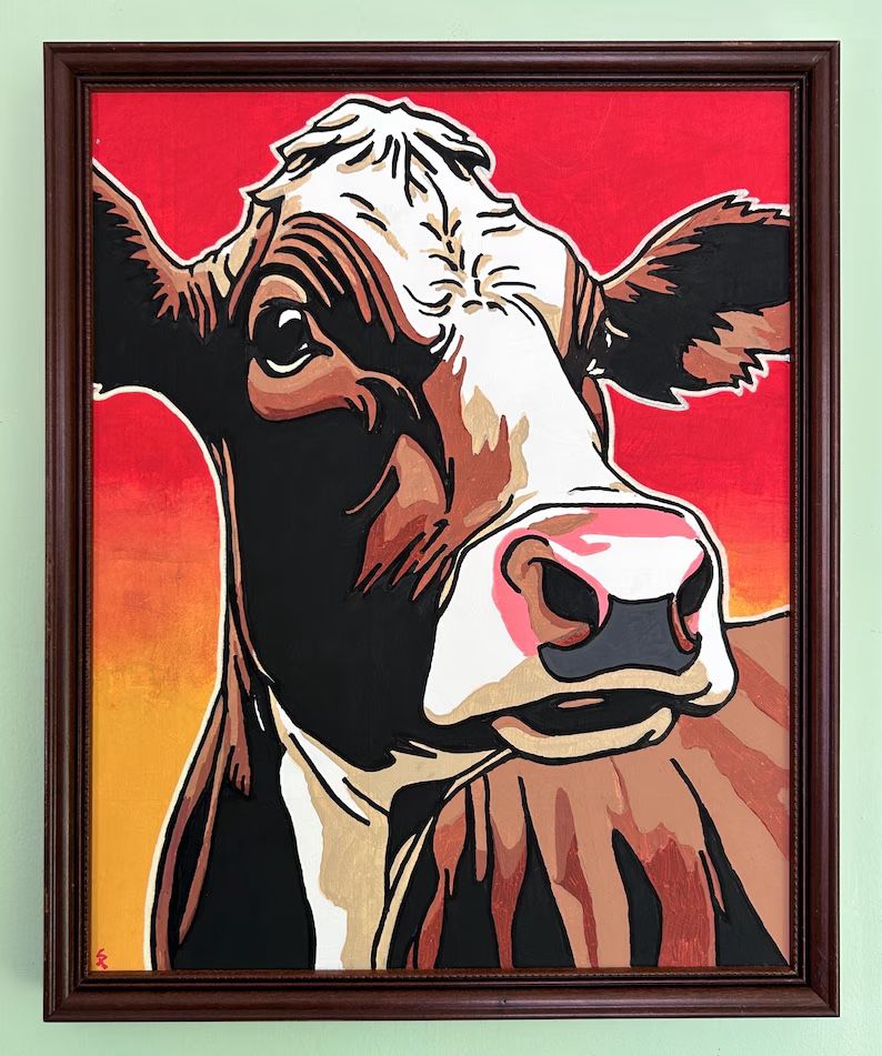 Cow Acrylic Painting