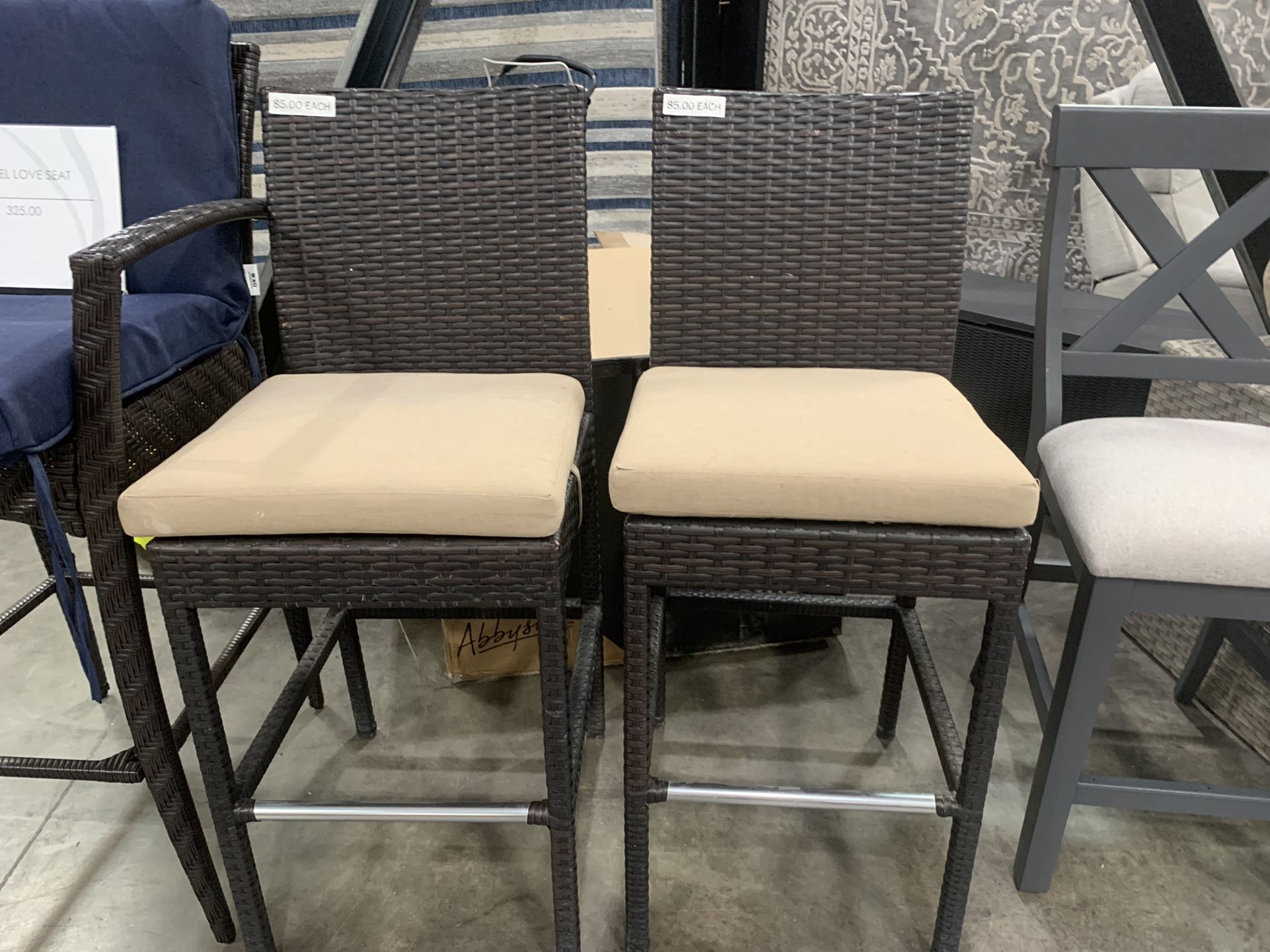Wicker patio Bars chairs