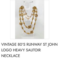 ✨ Beautiful Elegant Vintage Necklace St. John 80’S RUNWAY 