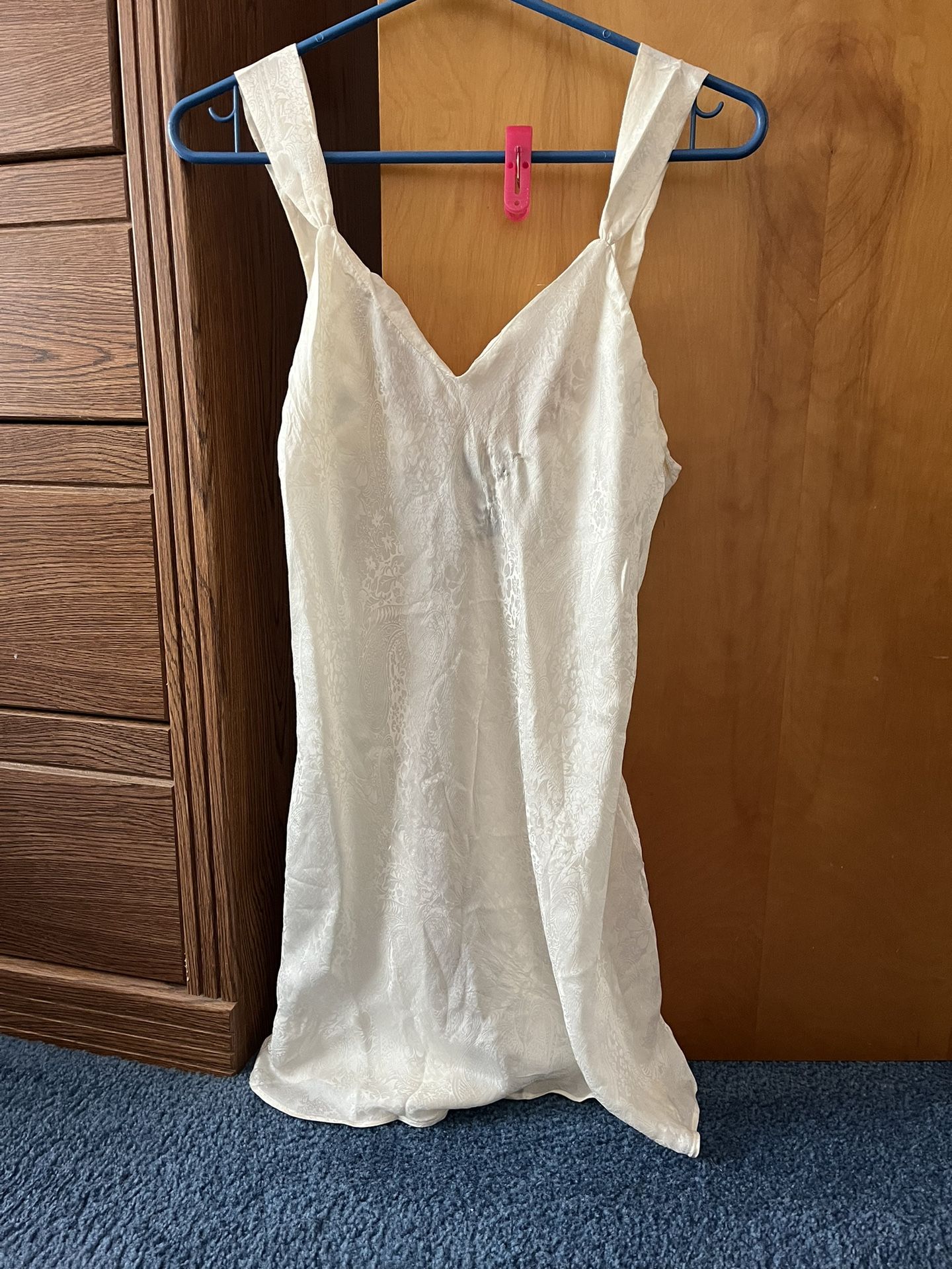 August Silk Lingerie Vintage Cream Mini Slip Dress MEDIUM