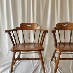Vintage Colonial Style Maple Dining Chairs by Tell City Furniture - Set of 2