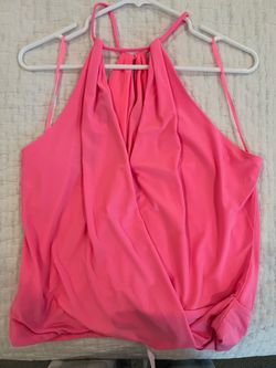 Hot Pink Halter Wrap Sleeveless Top
