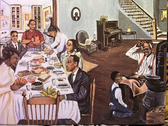 Joseph Signed, Sunday Dinner Lithograph
