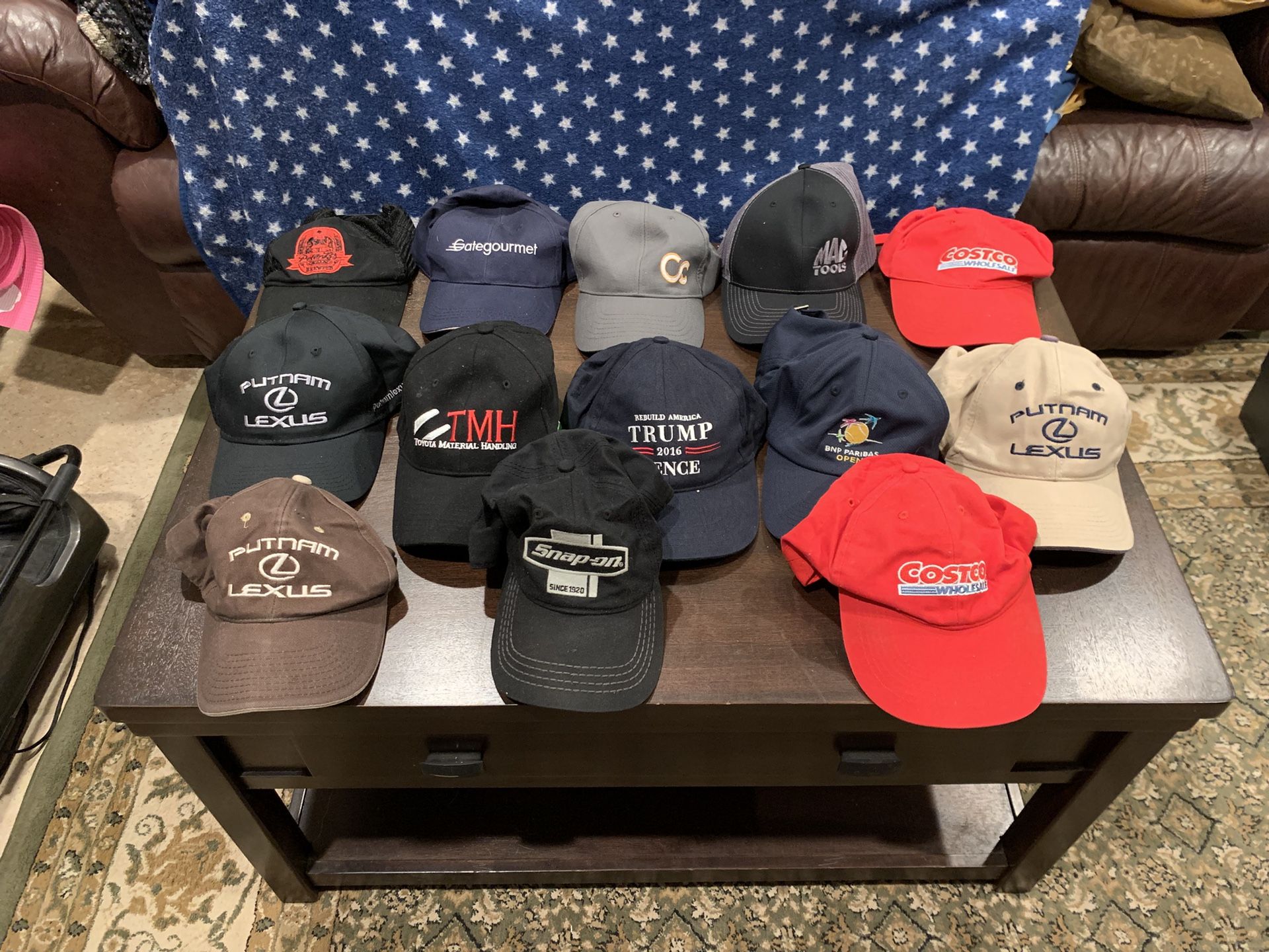 Cap. Quantity: 13 pieces. Condition is good. Price: $5 all.