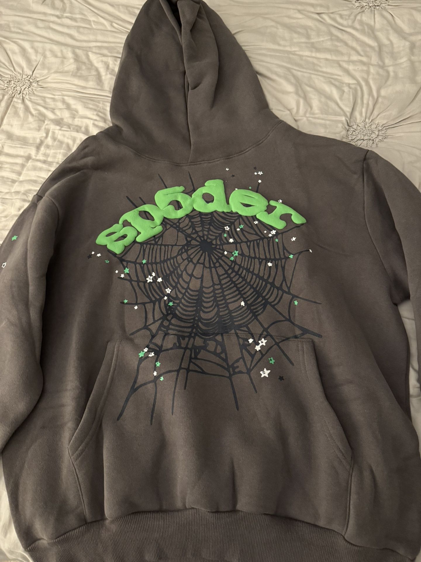 Sp5der Hoodie Green and Black Size Small