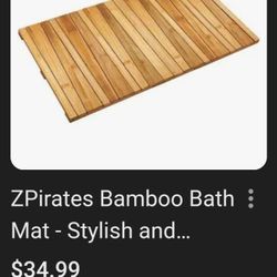 ZPirates Bamboo Bath Mat 
