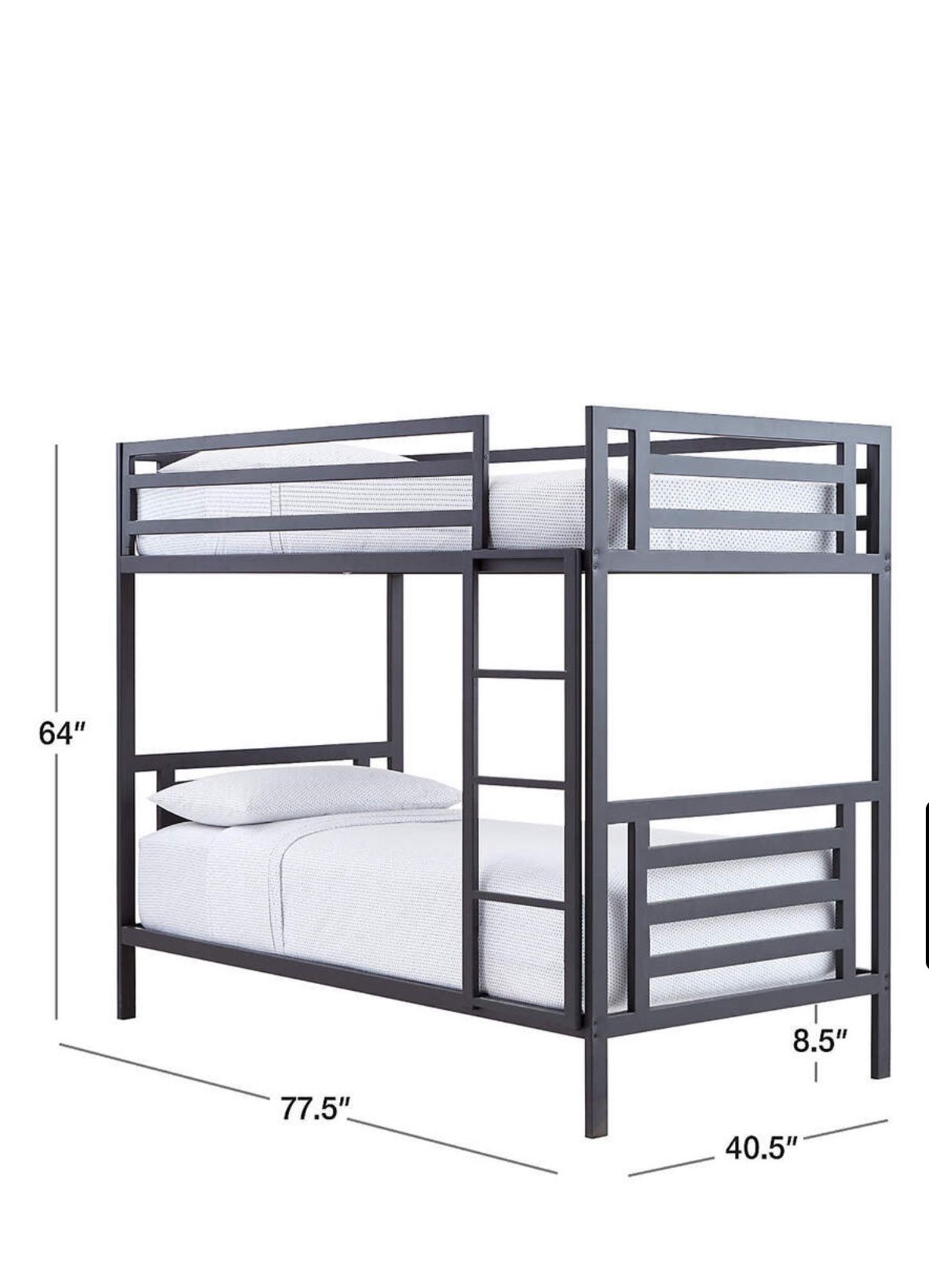 Twin Metal Bunk Bed with Mattresses – Crate & Barrel