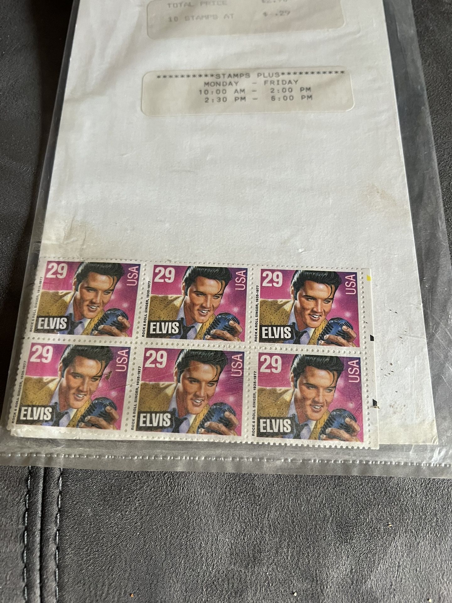 Elvis Presley Stamps (1993), 29 Cents USA, USPS, Book of 10, Unused Postage