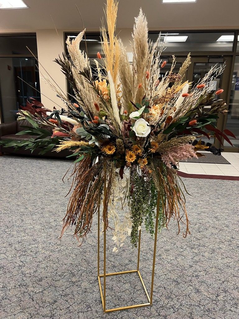 Wedding Flower Stand 40" Set With Complete Flower Boho Style Arrangement