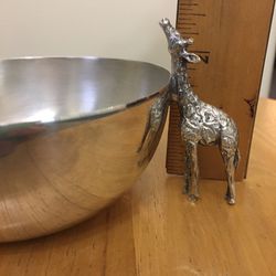 Silver Bowl With Giraffe 