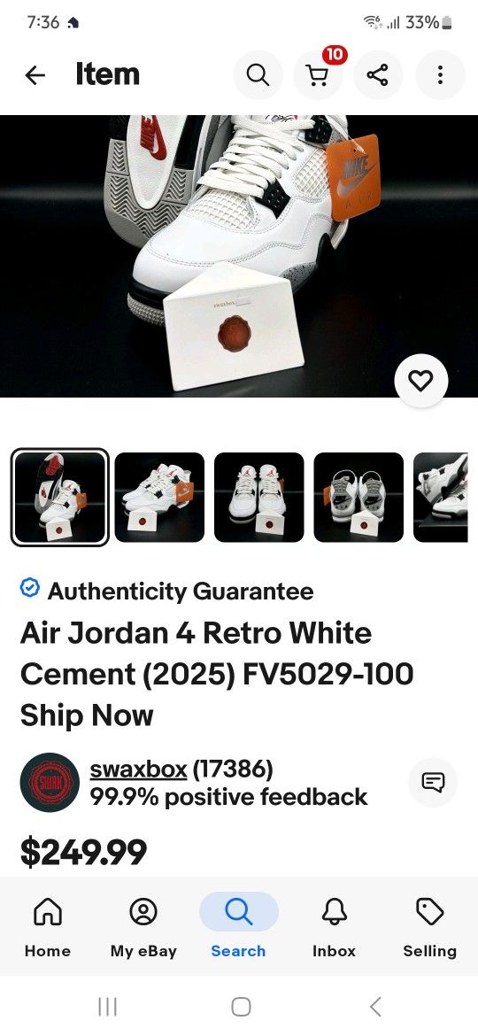 Jordan 4 Size 9 Men