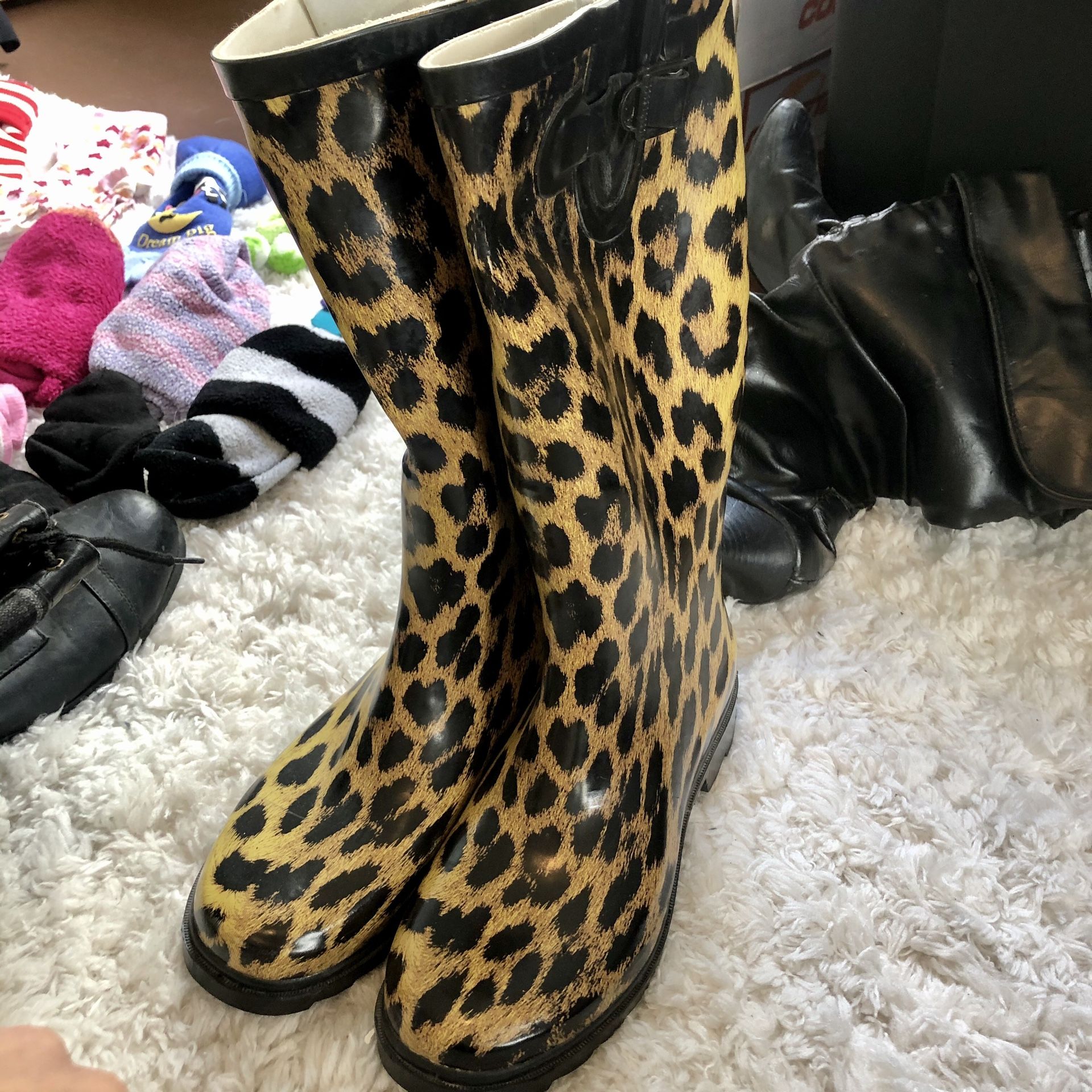 Women’s Leopard Rain Boots