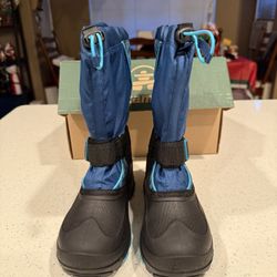 Kamik Snowfall P Winter Boots – Youth Size 4 (Navy/Teal) – LIKE NEW