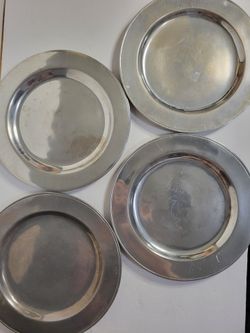 Vintage Wilton Armetale RWP USA 10pc Set 4 Dinner 6 Salad Pewter Tone