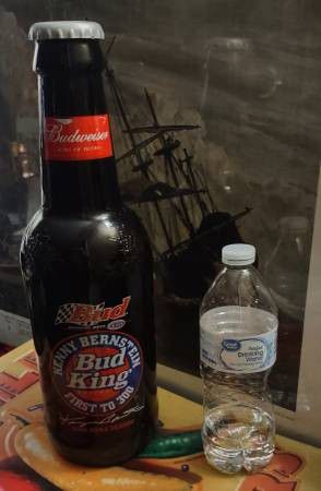 Kenny Bernstein "First to 300" Budweiser Embossed Glass Bottle Y2K