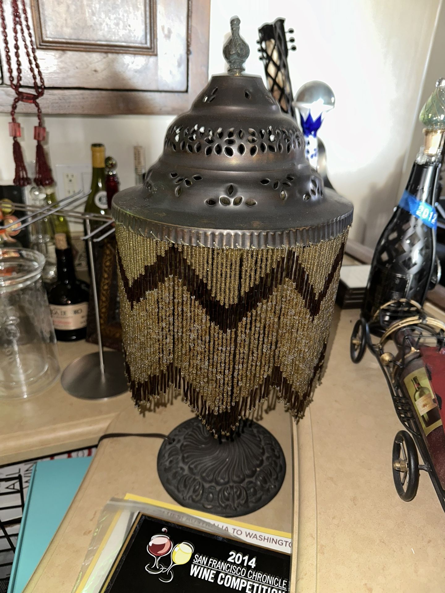 Antique Beaded Lamp