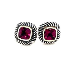 D.Y. 925 585 Pink Tourmaline Stud Earrings