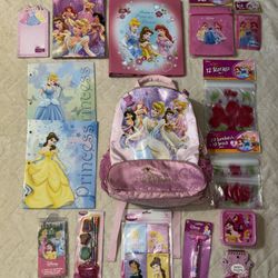 Disney Princess Backpack and Disney Princess School Supplies - SEE DESCRIPTION