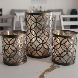 Bronze Candle Holders (Set Of 3)