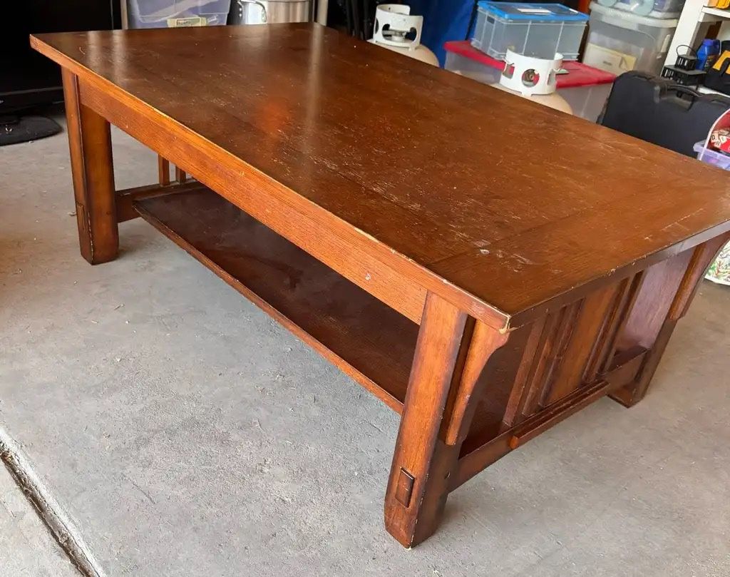 Wooden Coffee Table (Mission Style - Solid Wood)