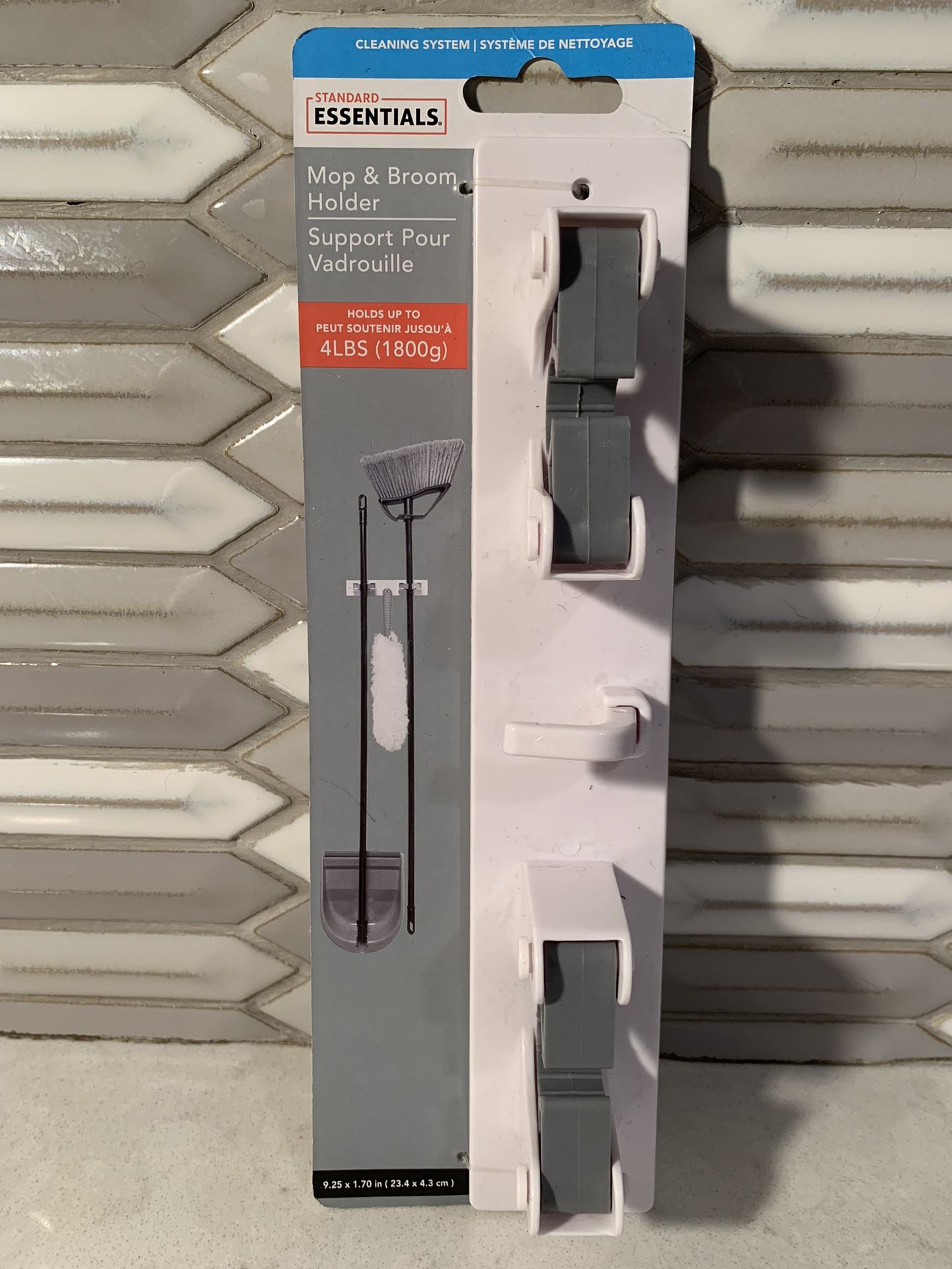 Wall Mount Mop & Broom Holder Organizer Rack With Hook Kitchen Brush Storage