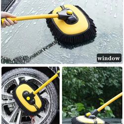 J# Car Cleaning Brush Telescoping Long Handle Chenille Broom