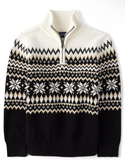 The Children's Place Boys' 100% Cotton Long-Sleeve Quarter-Zip Sweater Size Toddler 2 