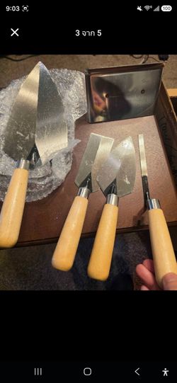 4 piece Mason Set and a curved end Edger