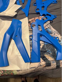 Surron Light Bee "Coated" Frame Guards - Sparkle / Blue × 1