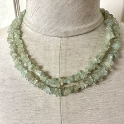 Aquamarine And Turquoise Double Strand Necklace 