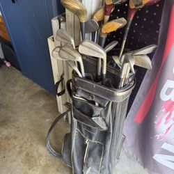 Vintage Wilson Imperial Indestructo Golf Bag + Vintage Golf Set(16 Clubs)