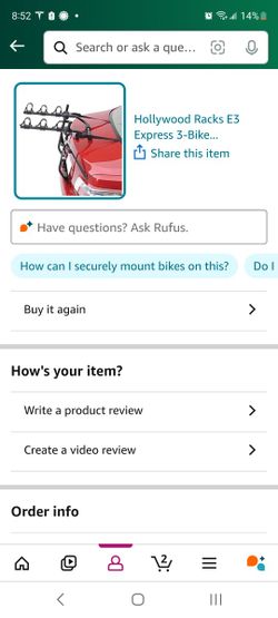 Hollywood Racks Express Trunk Mounted Bike Rack