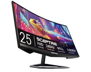 Sceptre Curved 24.5-inch Gaming Monitor up to 240Hz 1080p R1500 1ms DisplayPort x2 HDMI x2 Eye Care Build-in Speakers, Machine Black 2026 (C255B-FWT24