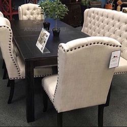 6 Pc Wingback Dining Table Set Brand New In Box 