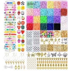 6680Pcs Clay Beads Bracelet Making Kit New