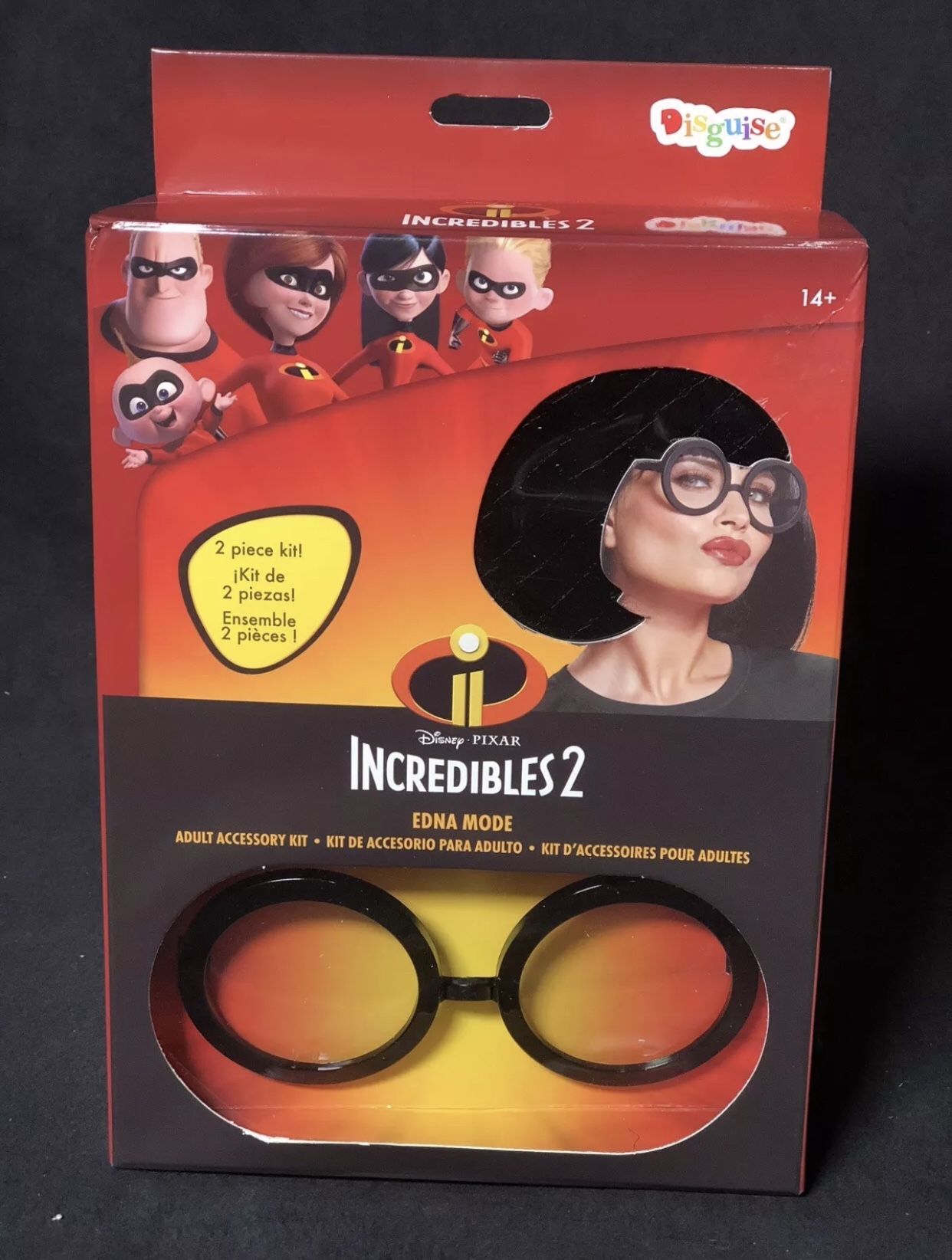 The Incredibles 2 Edna Mode costume Wig and Glasses 2 piece Kit