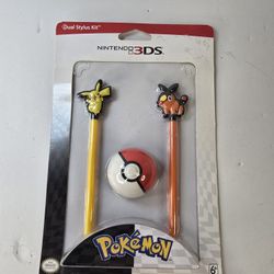 Nintendo 3DS Dual Stylus Kit Pikachu And Tepig Plus PokeBall Cleaning Pad 2012
