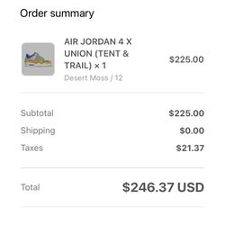 Nike Air Jordan 4  Union Desert Moss   Jordans 1 3 5 6 7 11 12 13 14 